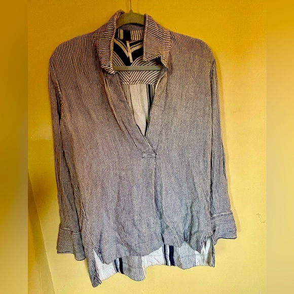 Free People double lined rayon long sleeve  blouse - Picture 2 of 9